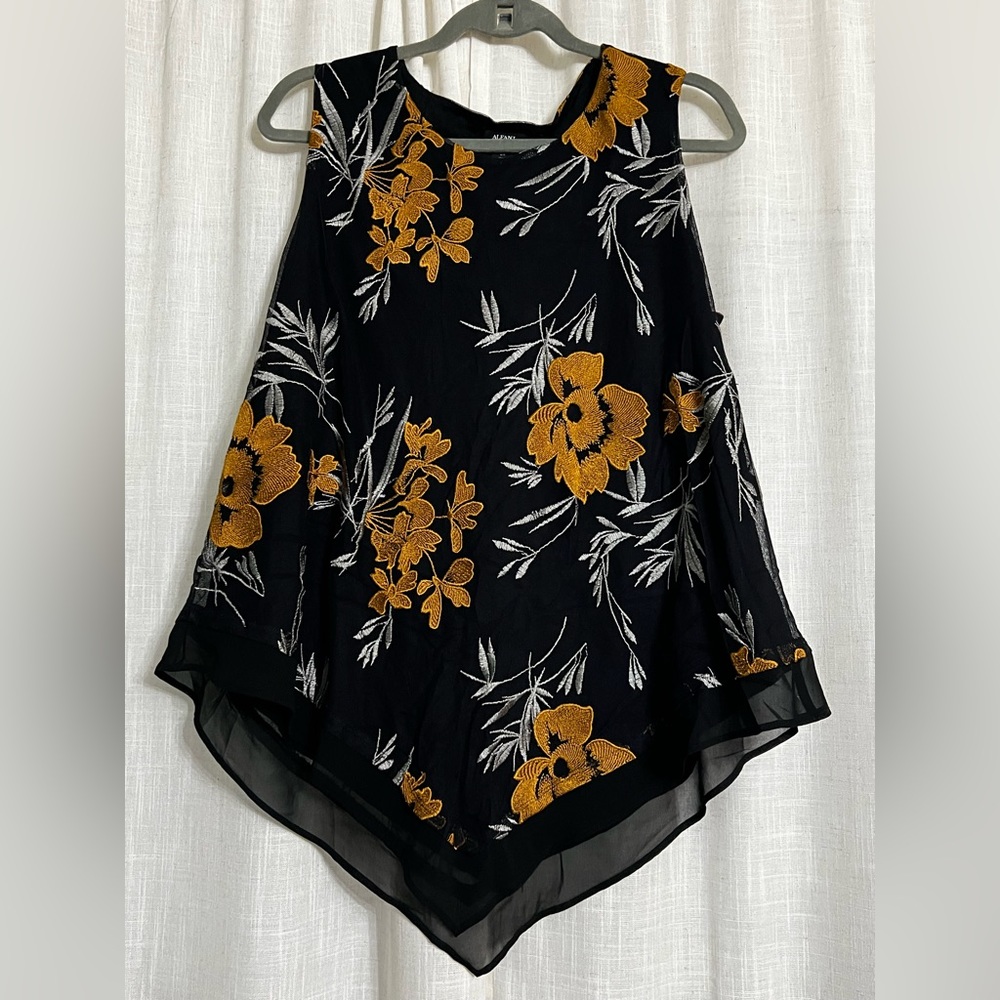 Alfani Pointed Hem Embroidered Tank Top